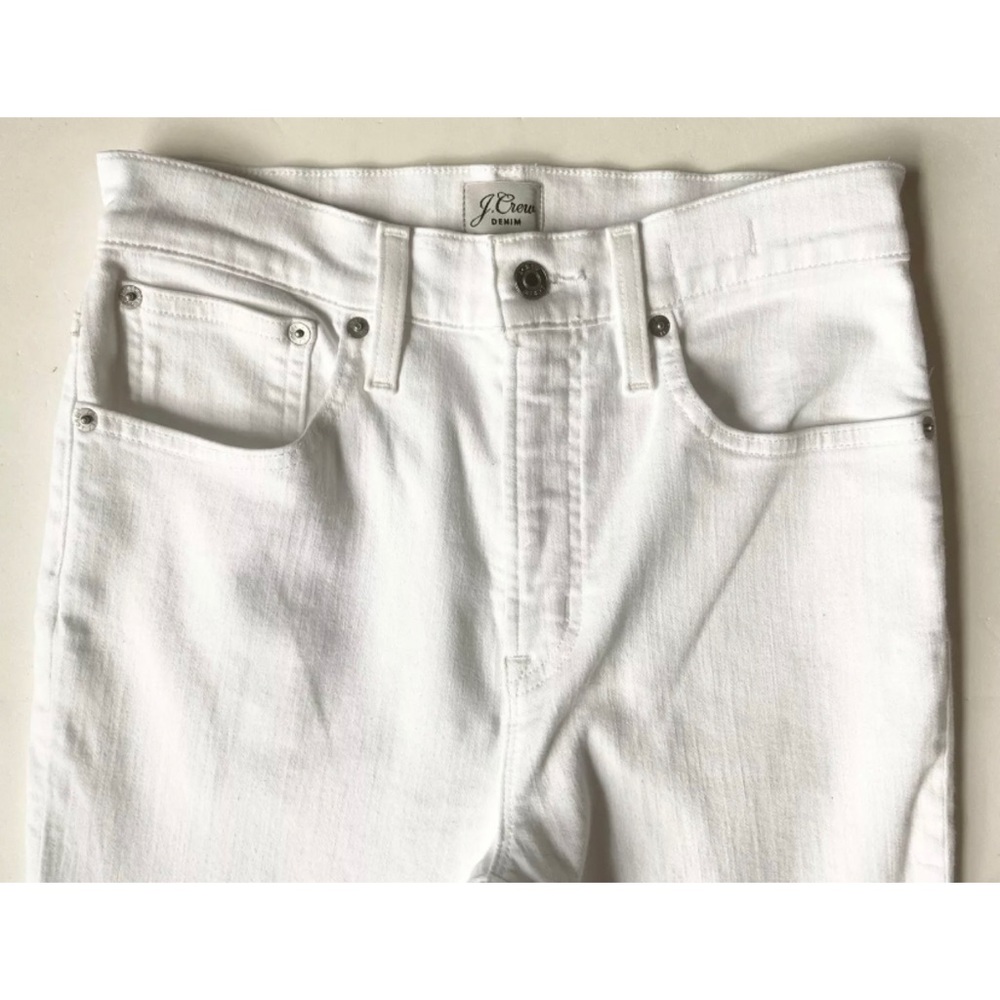 J Crew Denim 27 x 31 White Jeans Curvy Full Length Demi Boot Stretch - Picture 2 of 13